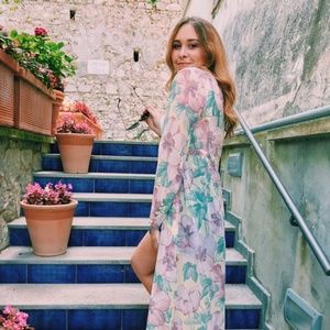 New Zara Woman Romantic Floral Kimono Jacket Dress